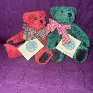 Boyds Bears Mistle and Toe 6 inch bears. Bean filled.